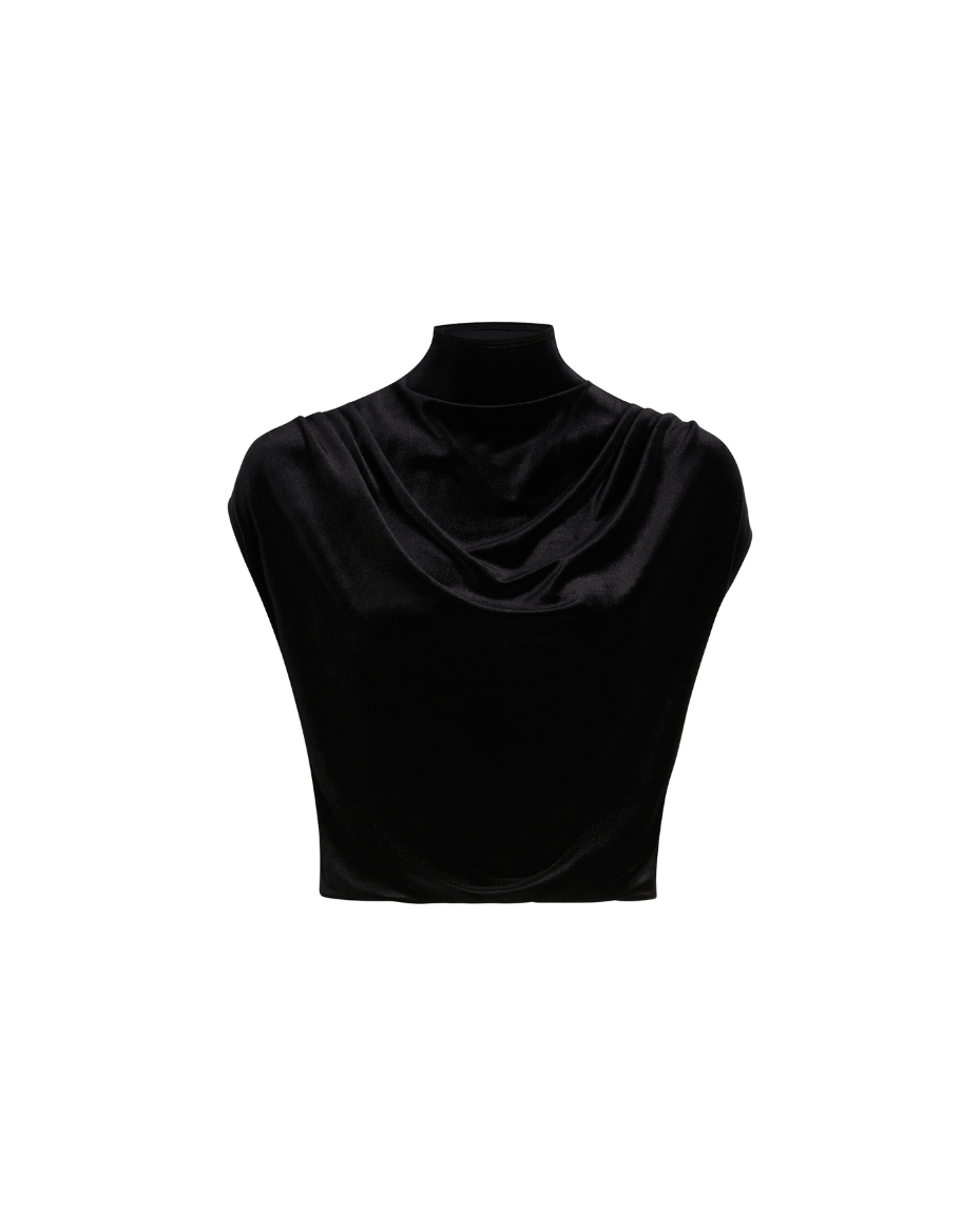 Commando Velvet Draped Mockneck - COMMANDO - Luxe Leopard