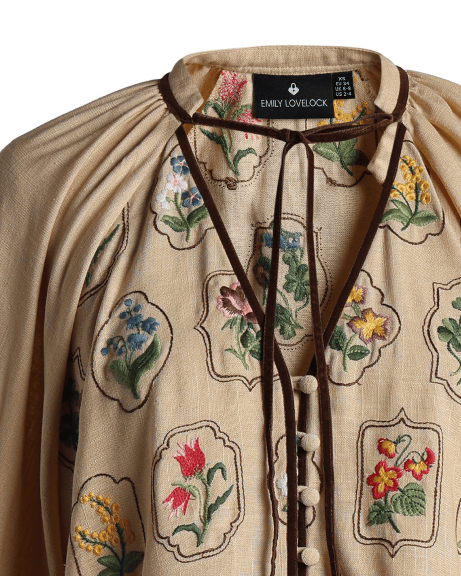 Emily Lovelock Fiora Long Sleeved Floral Blouse