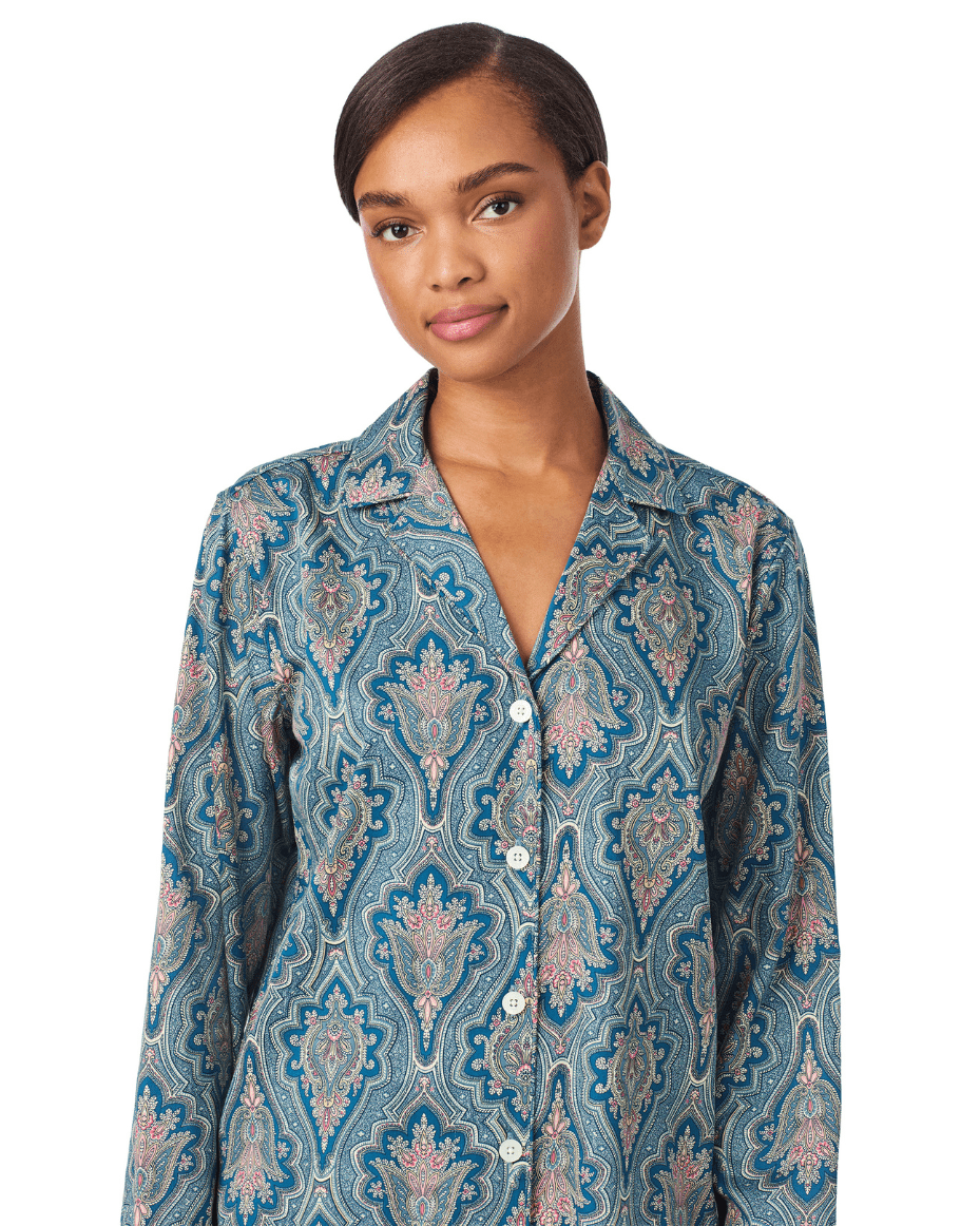 Ralph Lauren Long Sleeve Notch Collar Long Pant PJ Set - RALPH LAUREN - Luxe Leopard