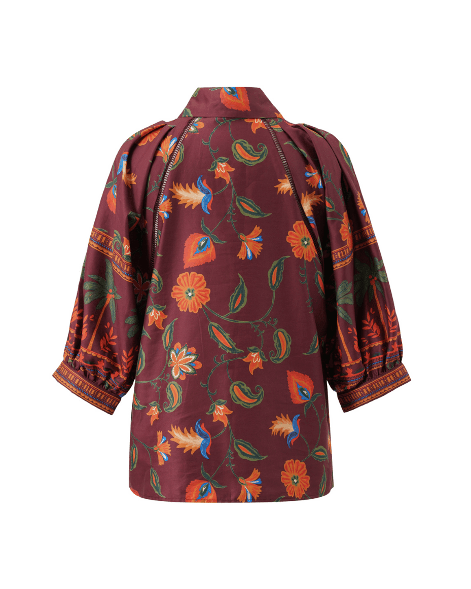 Emily Lovelock Alisha Floral Cropped Sleeve Shirt - EMILY LOVELOCK - Luxe Leopard