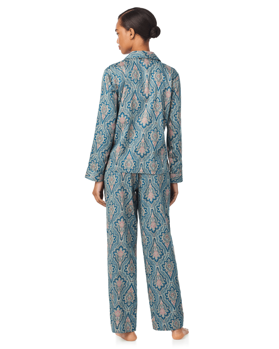 Ralph Lauren Long Sleeve Notch Collar Long Pant PJ Set - RALPH LAUREN - Luxe Leopard