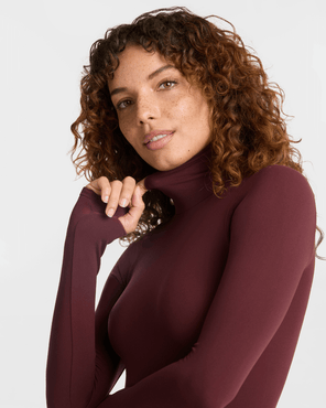 Commando Ballet Turtleneck Bodysuit With Thumbholes - COMMANDO - Luxe Leopard