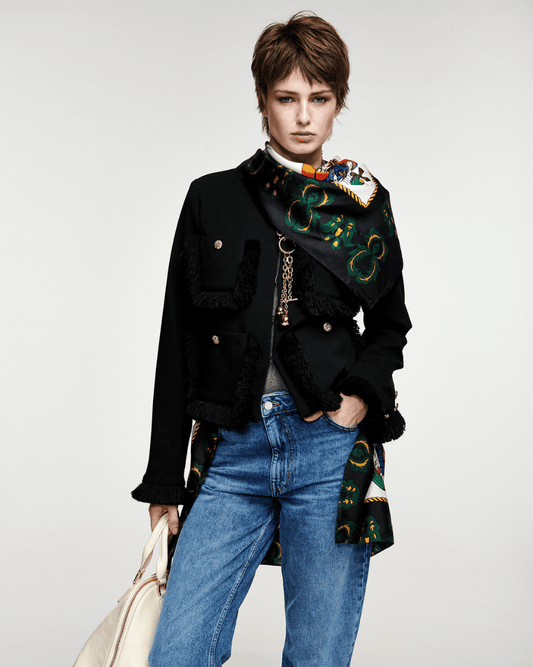 Essentiel Antwerp Kinetic Fringed Jacket - ESSENTIEL ANTWERP - Luxe Leopard