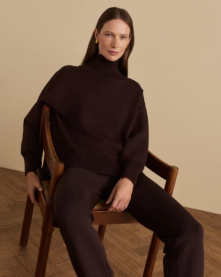 Varley Barker High Neck Sweat Coffee Bean