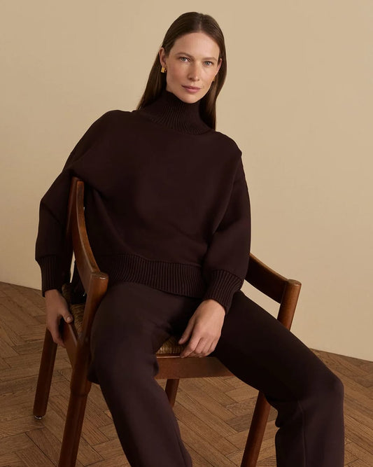 Varley Barker High Neck Sweat Coffee Bean