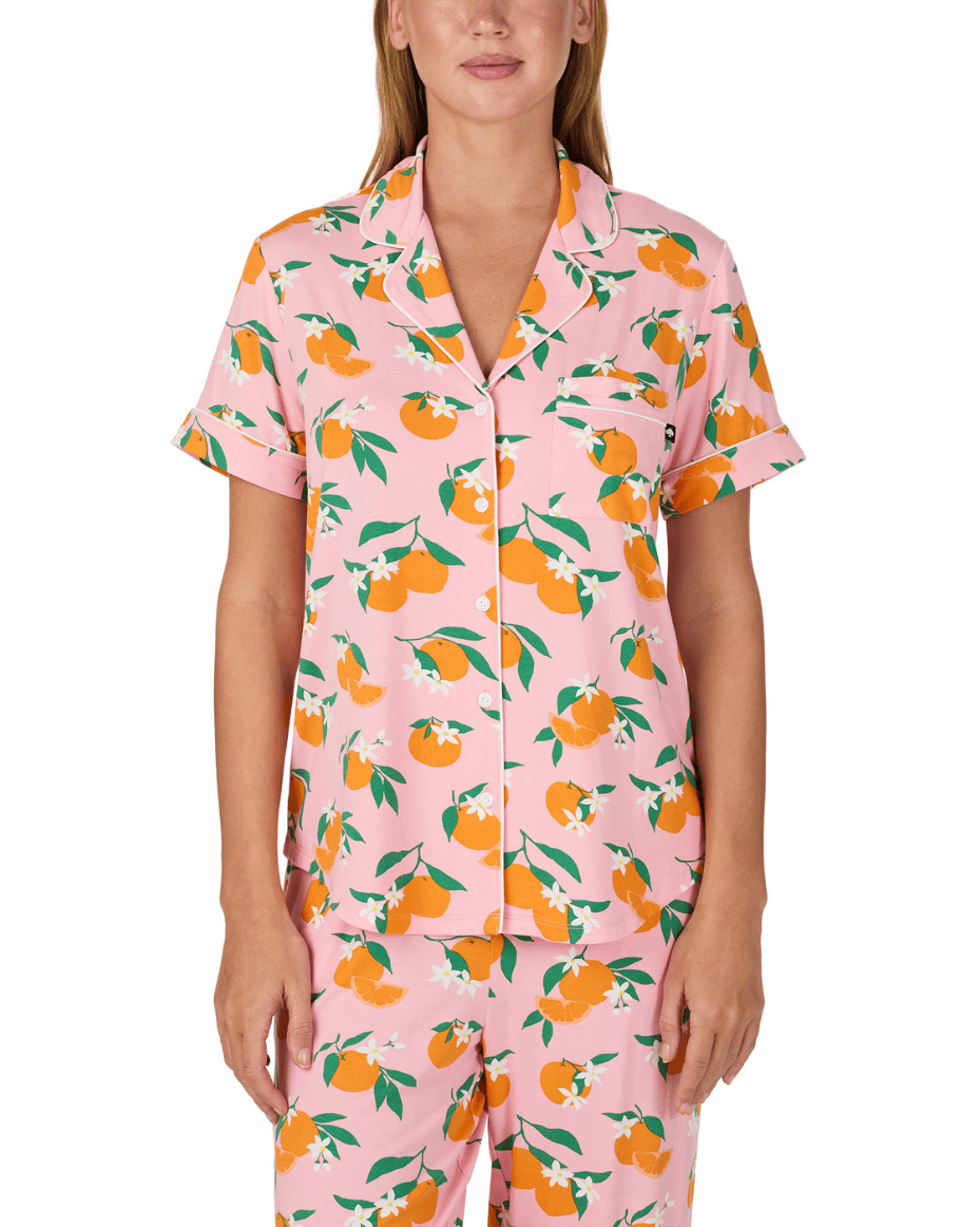 Kate Spade Short Sleeved Notch Crop Pj Set - KATE SPADE - Luxe Leopard