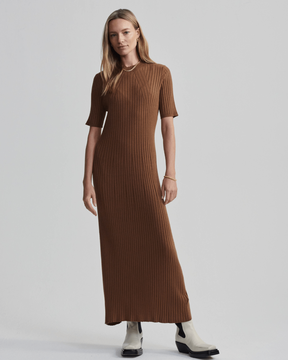 Varley Maeve Rib Knit Midi Dress