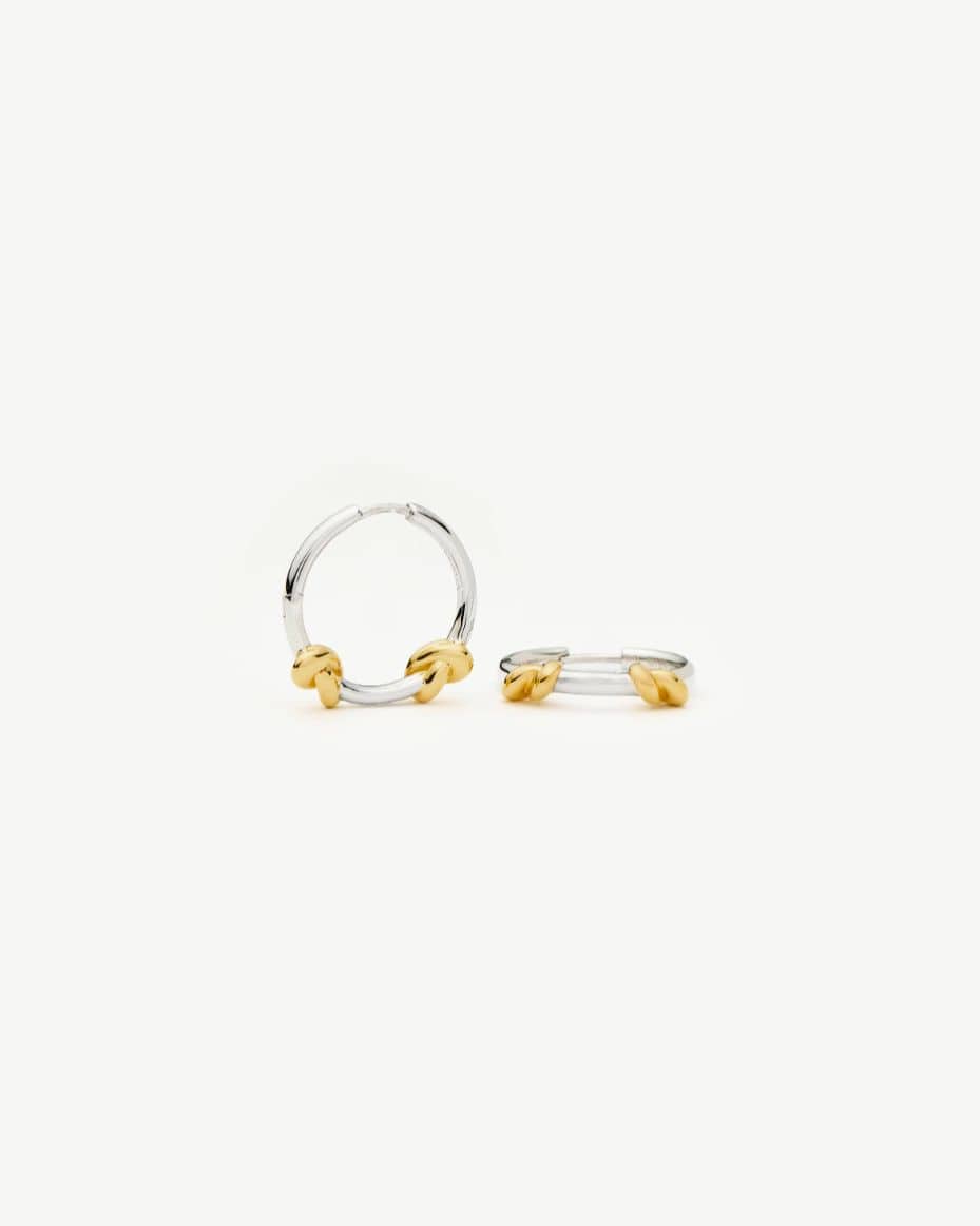 Missoma Lucy Williams Silver & Gold Knot Small Hoop Earrings