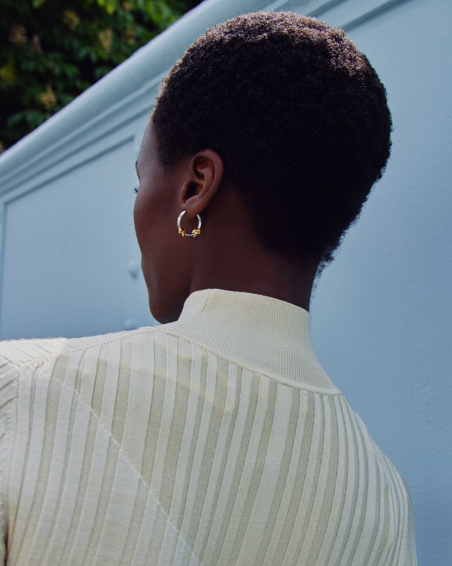 Missoma Lucy Williams Silver & Gold Knot Small Hoop Earrings