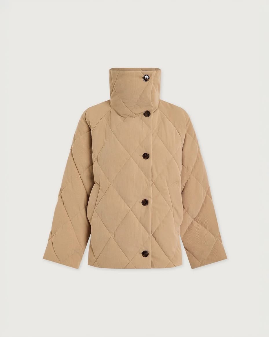 Varley Evren Short Quilted Coat Light Taupe - VARLEY - Luxe Leopard