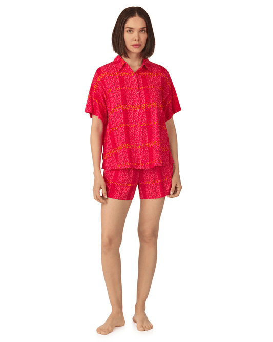 DKNY Short Sleeved Top & Boxer Sleep Set - DKNY - Luxe Leopard