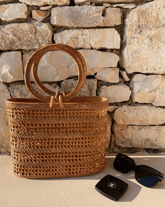 Bonita Bali Rattan Basket - Luxe Leopard