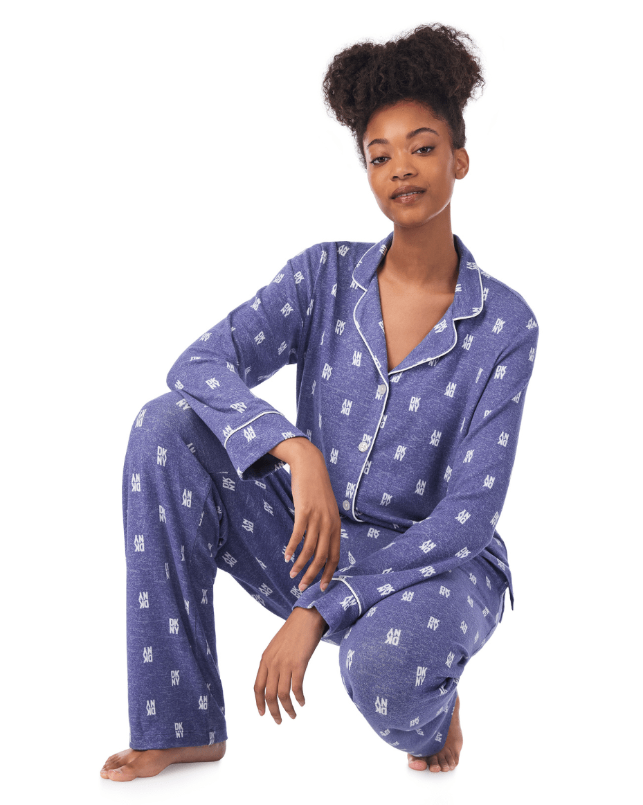 DKNY Notch Collar Top and Pant Sleep Set