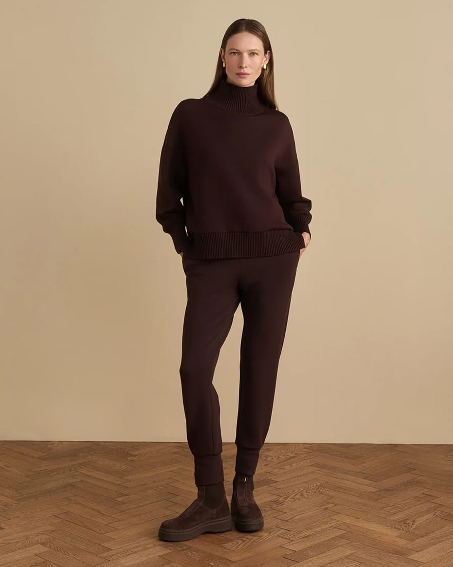 Varley Barker High Neck Sweat Coffee Bean - VARLEY - Luxe Leopard