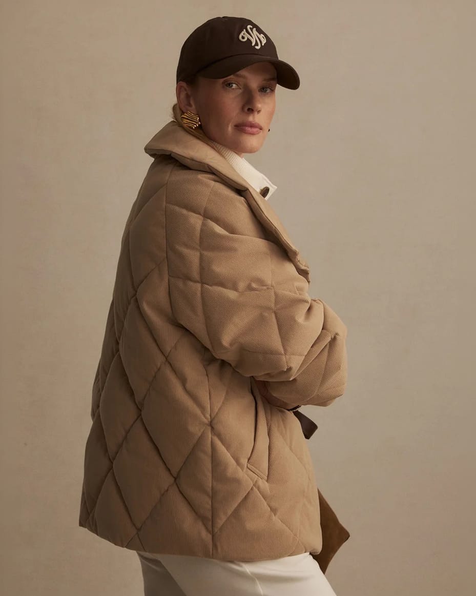 Varley Evren Short Quilted Coat Light Taupe - VARLEY - Luxe Leopard