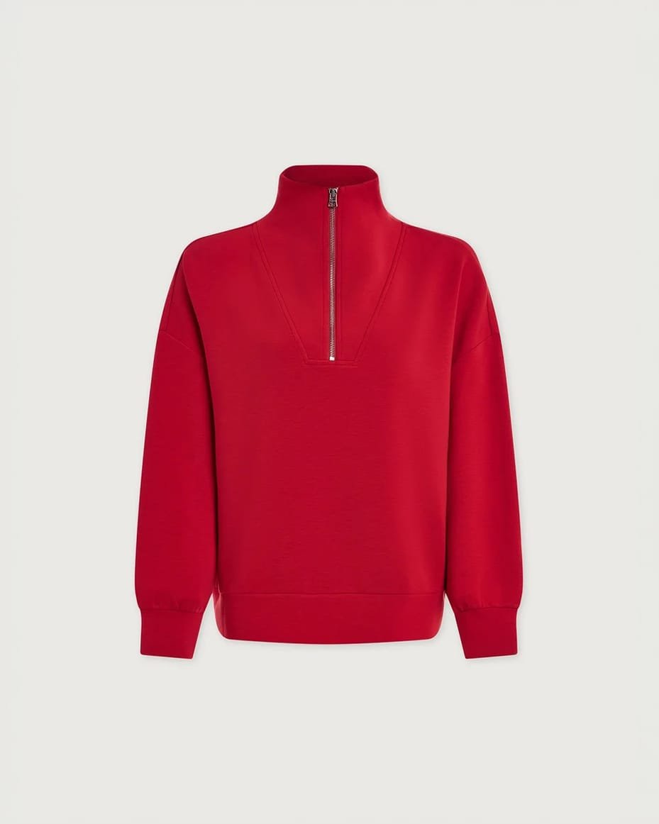 Varley Hawley Half Zip Sweat Red Marl - VARLEY - Luxe Leopard