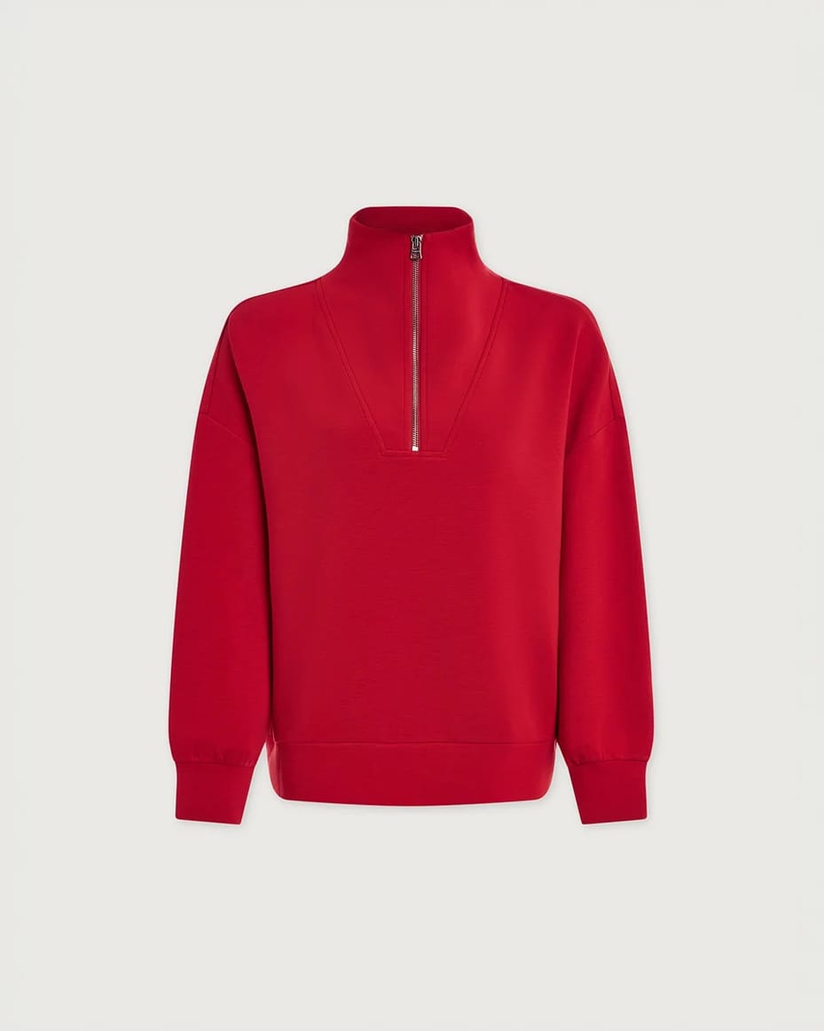 Varley Hawley Half Zip Sweat Red Marl