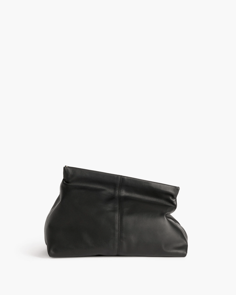 Flattered Clay Clutch in Black Leather