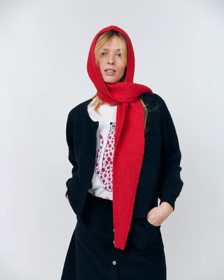 Lollys Laundry Elise Knit Bonnet in Red