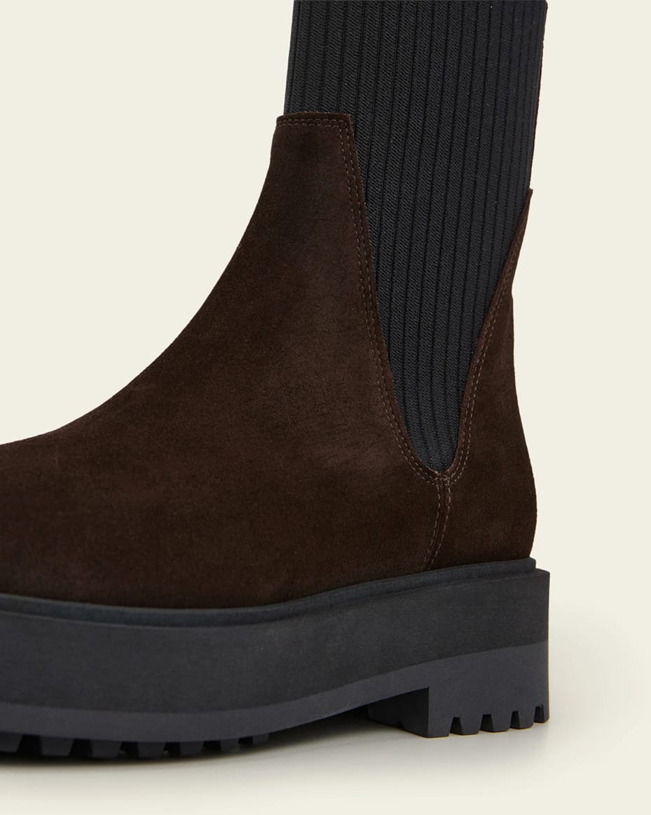 Flattered Aurora Suede Boots in Chocolate - FLATTERED - Luxe Leopard