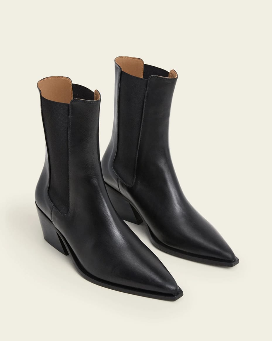 Flattered Sandra Leather Boots in Black - FLATTERED - Luxe Leopard