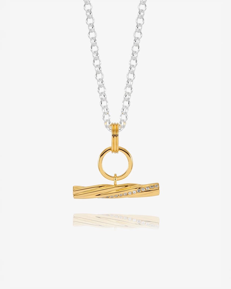 Rachel Jackson Twisted Chunky T-Bar Necklace in Mixed Metal - RACHEL JACKSON - Luxe Leopard