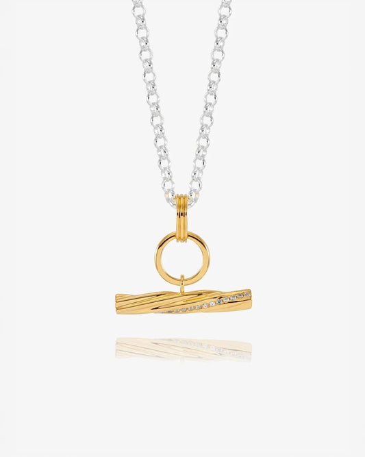 Rachel Jackson Twisted Chunky T-Bar Necklace in Mixed Metal - RACHEL JACKSON - Luxe Leopard