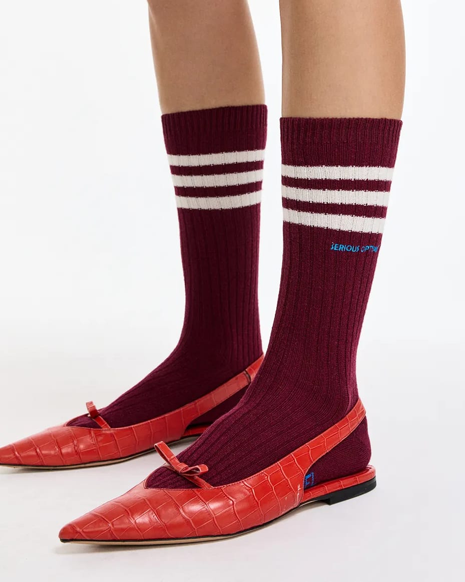 Essentiel Antwerp Kallet Striped Thick Socks Wine Not