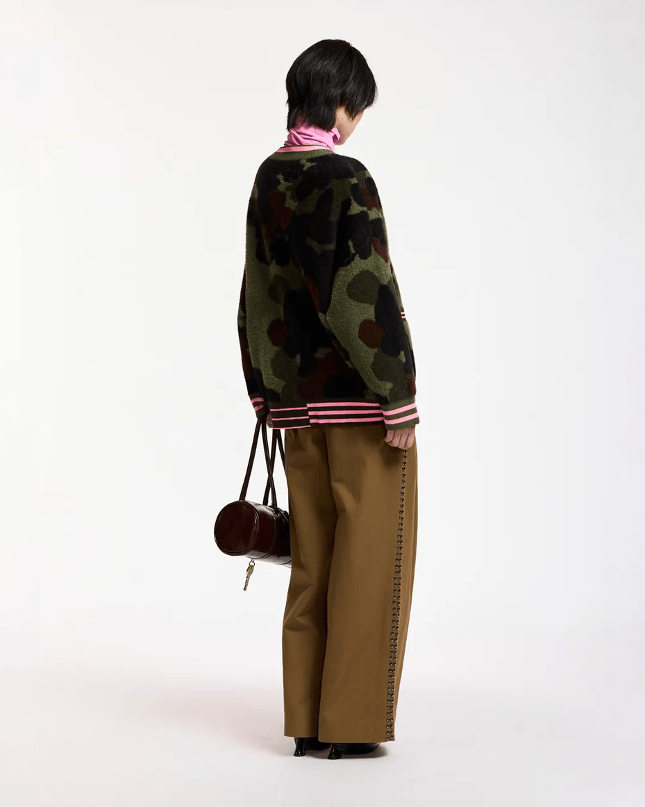 Essentiel Antwerp Kamoo Camouflage Jacquard Cardigan