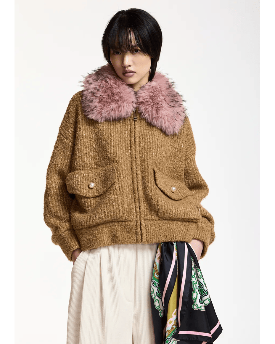 Essentiel Antwerp Kanada Knitted Bomber Jacket