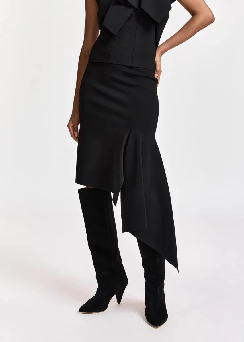 Essentiel Antwerp Kap Knitted Skirt With Frill - ESSENTIEL ANTWERP - Luxe Leopard
