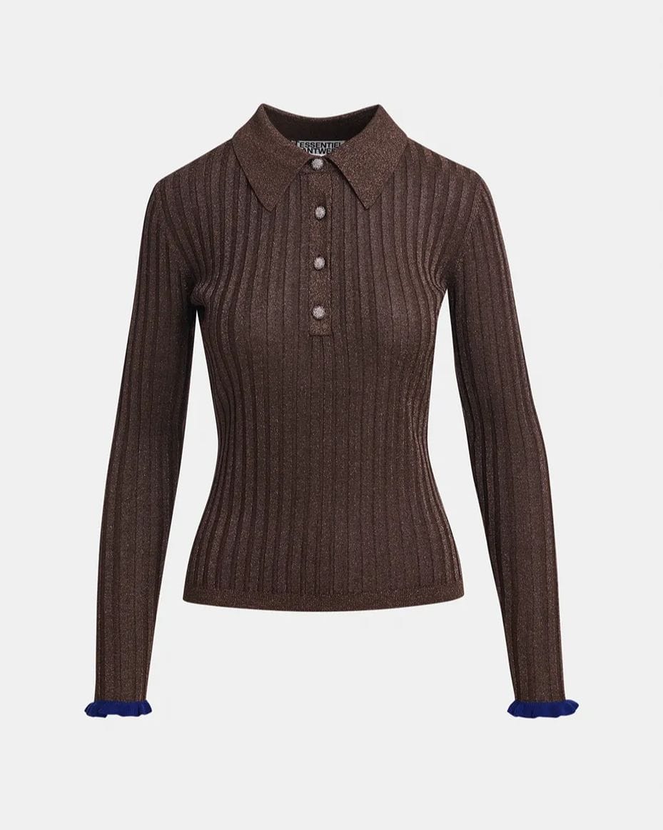 Essentiel Antwerp Karan Fitted Polo - ESSENTIEL ANTWERP - Luxe Leopard