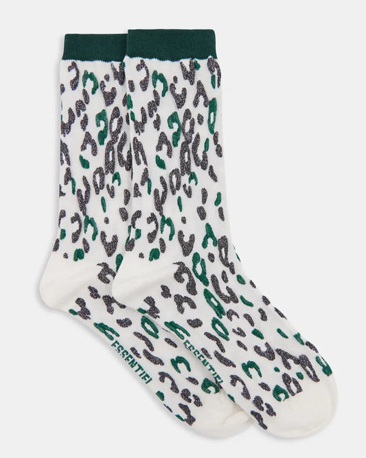 Essentiel Antwerp Karty Leopard Socks Off White - ESSENTIEL ANTWERP - Luxe Leopard