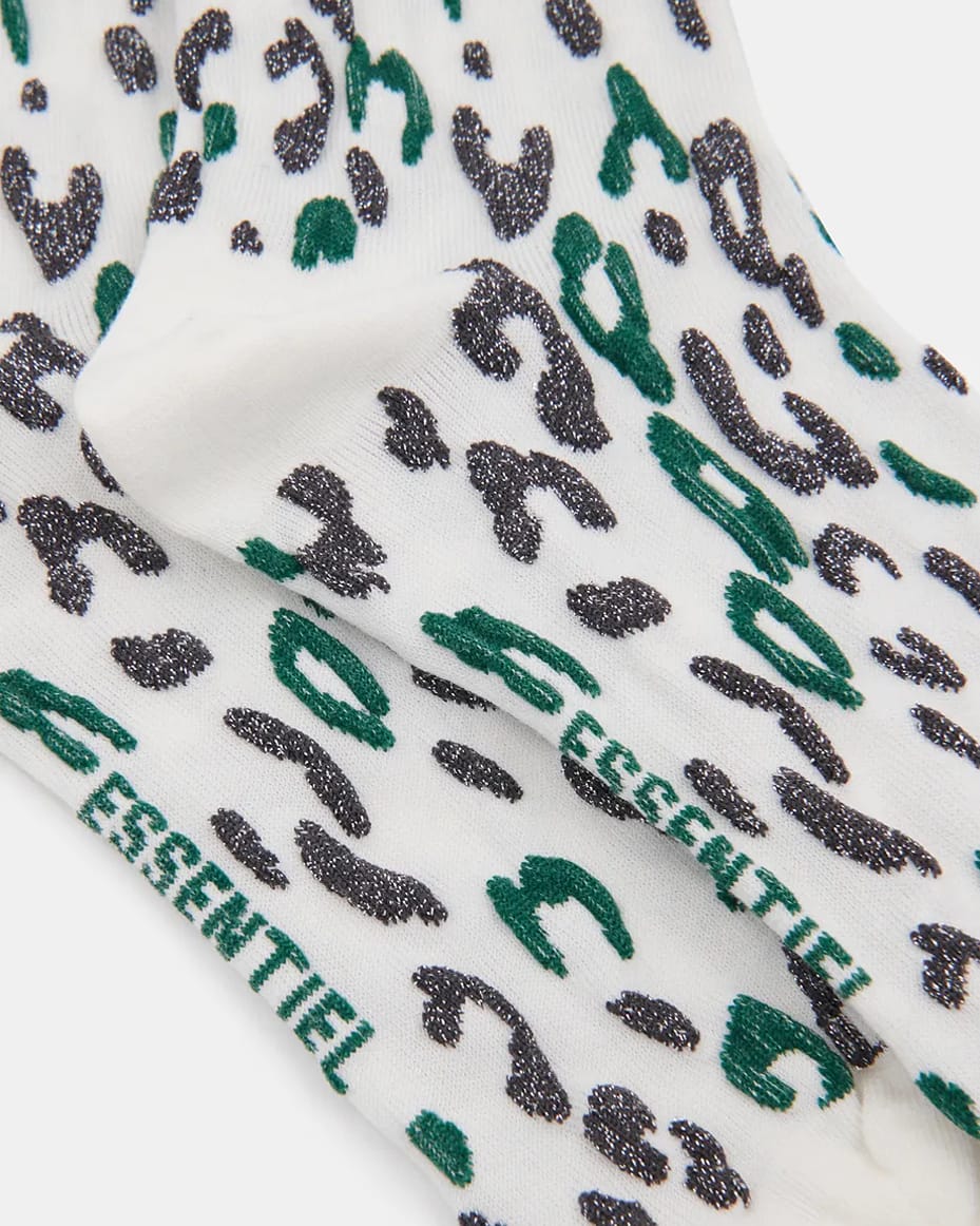 Essentiel Antwerp Karty Leopard Socks Off White