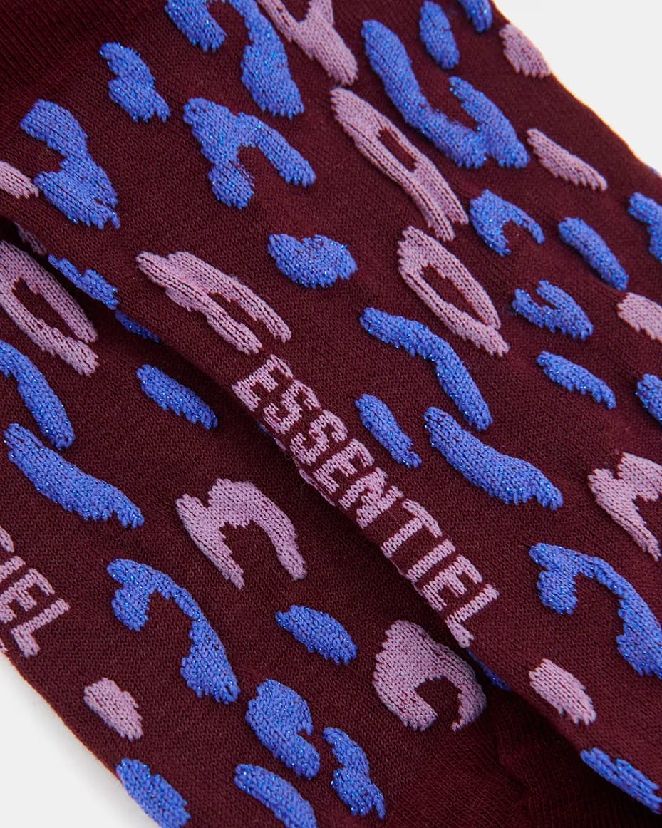 Essentiel Antwerp Karty Leopard Socks Wine Not