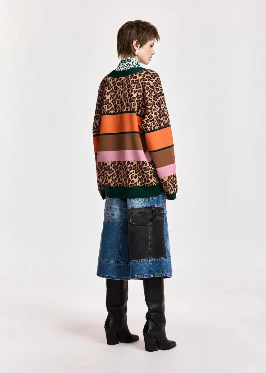 Essentiel Antwerp Kaudi Striped Knit Cardigan - ESSENTIEL ANTWERP - Luxe Leopard