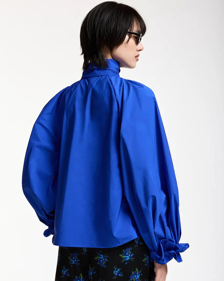 Essentiel Antwerp Keily Pussy Bow Tie Top Indigo Ink