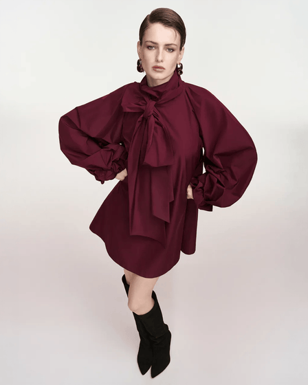 Essentiel Antwerp Khai Pussy Bow Tie Dress - ESSENTIEL ANTWERP - Luxe Leopard