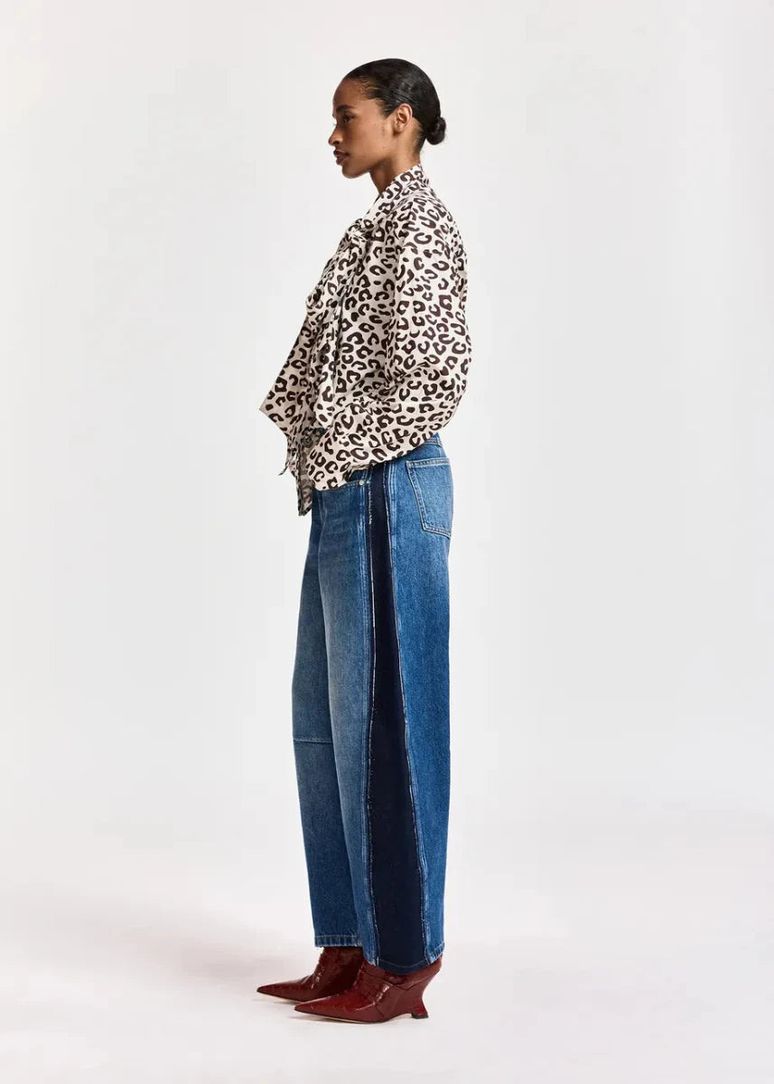 Essentiel Antwerp Khaleesi Pussy Bow Tie Shirt - ESSENTIEL ANTWERP - Luxe Leopard