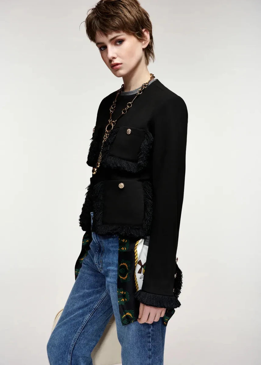 Essentiel Antwerp Kinetic Fringed Jacket - ESSENTIEL ANTWERP - Luxe Leopard