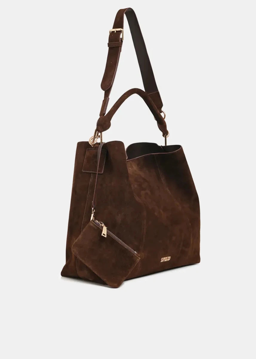 Essentiel Antwerp Kroon Suede Leather Shopper Bag - ESSENTIEL ANTWERP - Luxe Leopard