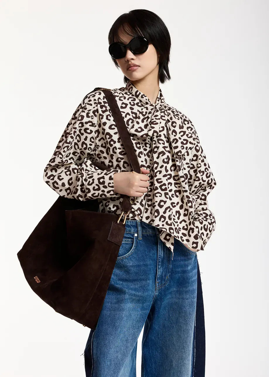 Essentiel Antwerp Kroon Suede Leather Shopper Bag