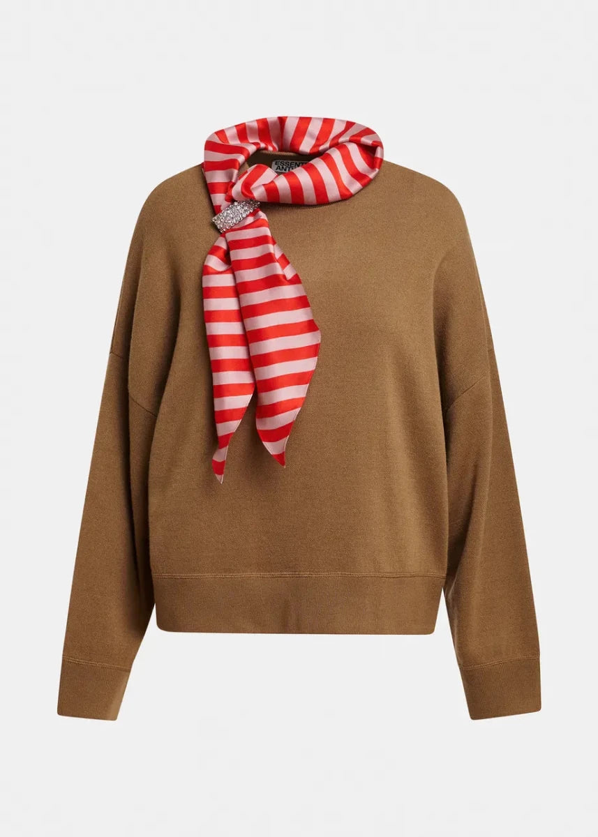 Essentiel Antwerp Kurtis Pullover With Scarf - ESSENTIEL ANTWERP - Luxe Leopard