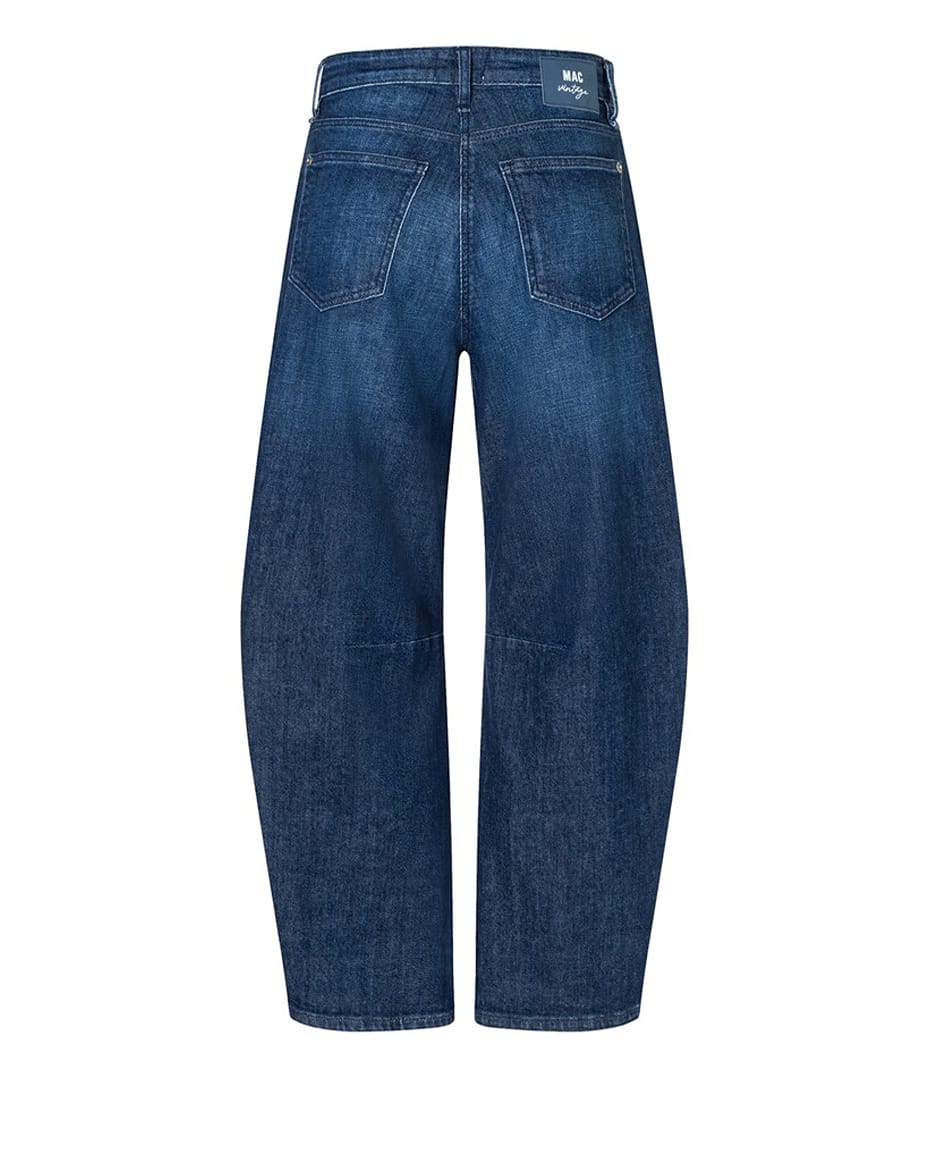 MAC Dakota Barrel Jeans in Blue Mended Wash