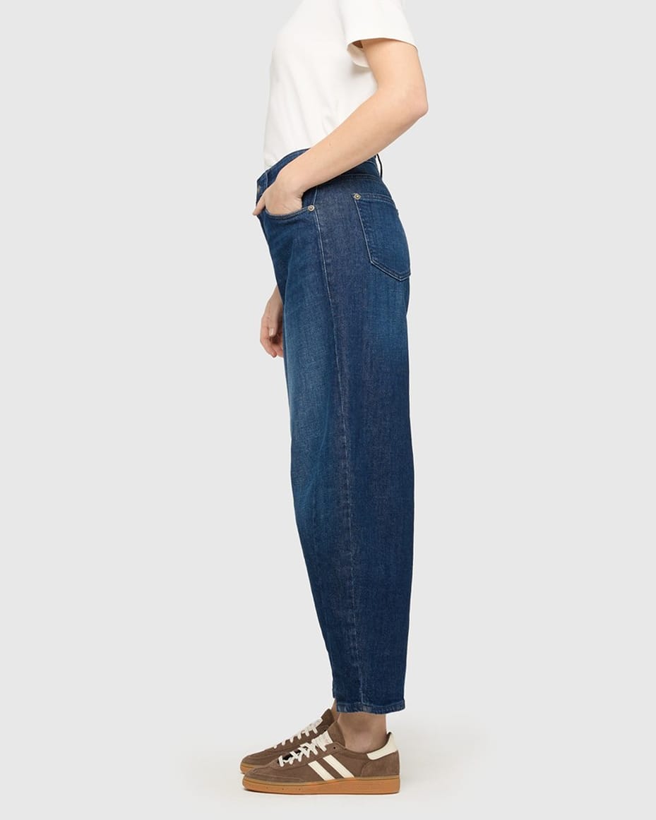 MAC Dakota Barrel Jeans in Blue Mended Wash