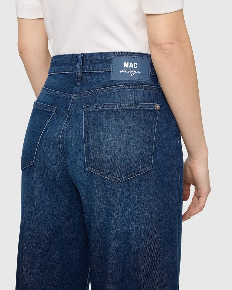 MAC Dakota Barrel Jeans in Blue Mended Wash