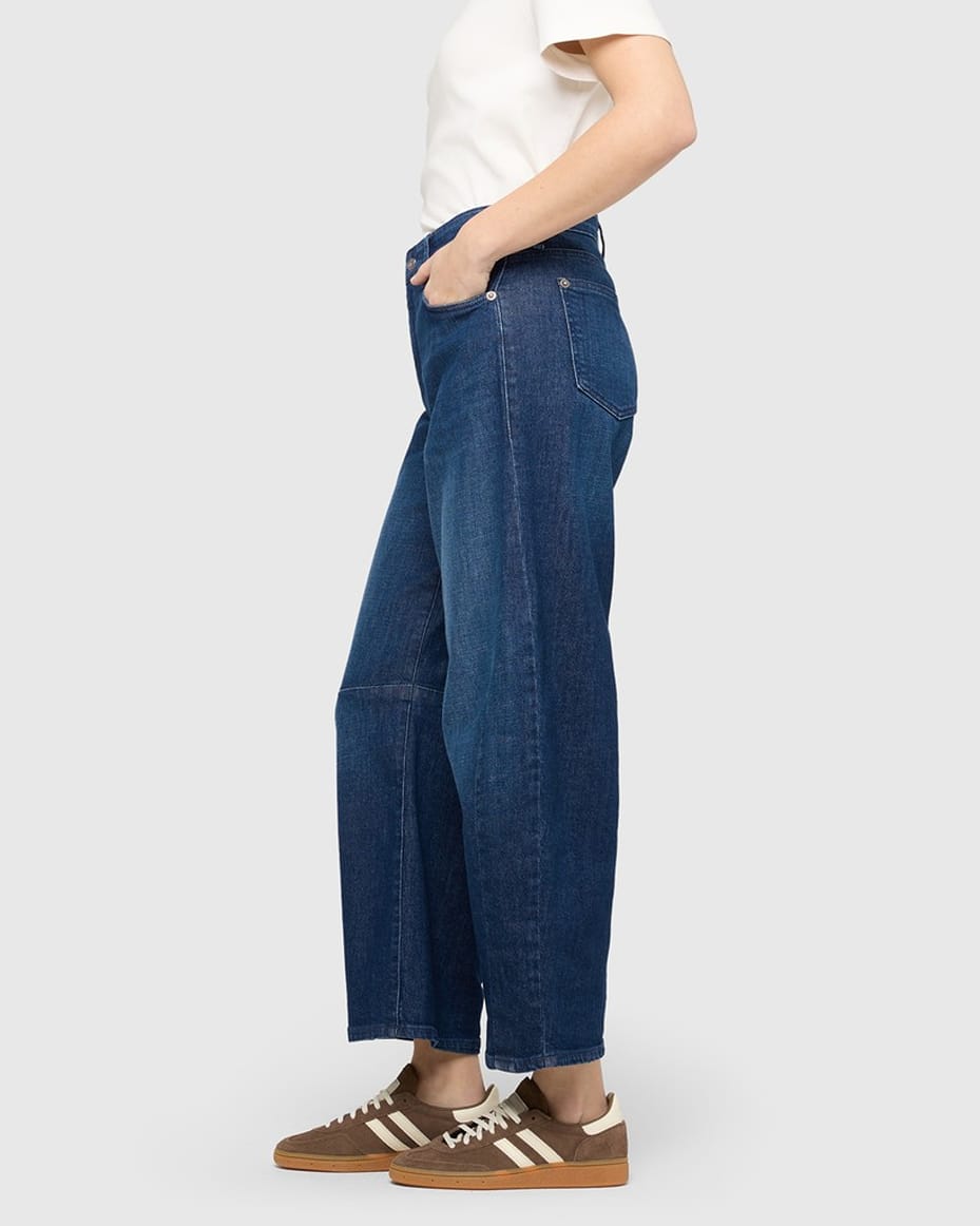MAC Dakota Barrel Jeans in Blue Mended Wash