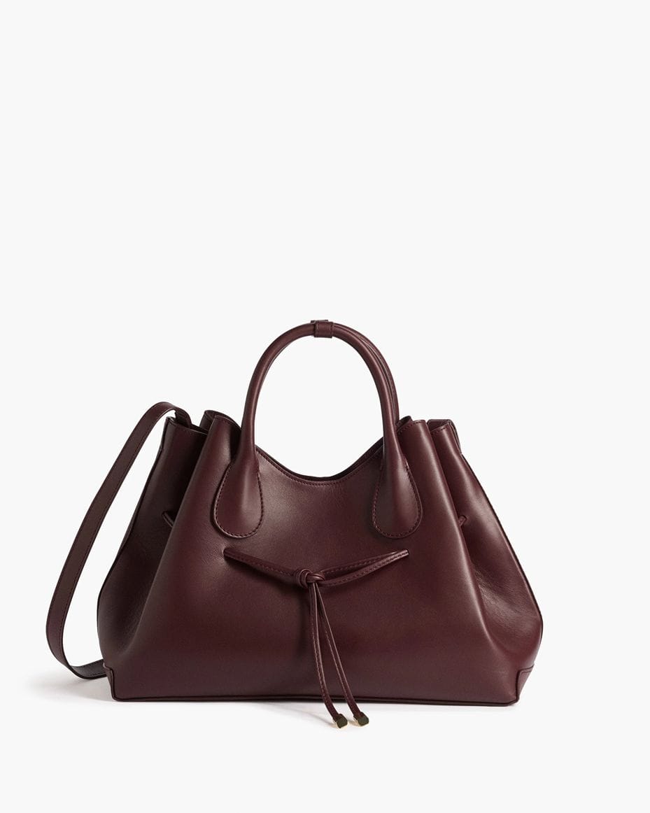 Flattered Maris Leather Tote Bag in Burgundy - FLATTERED - Luxe Leopard