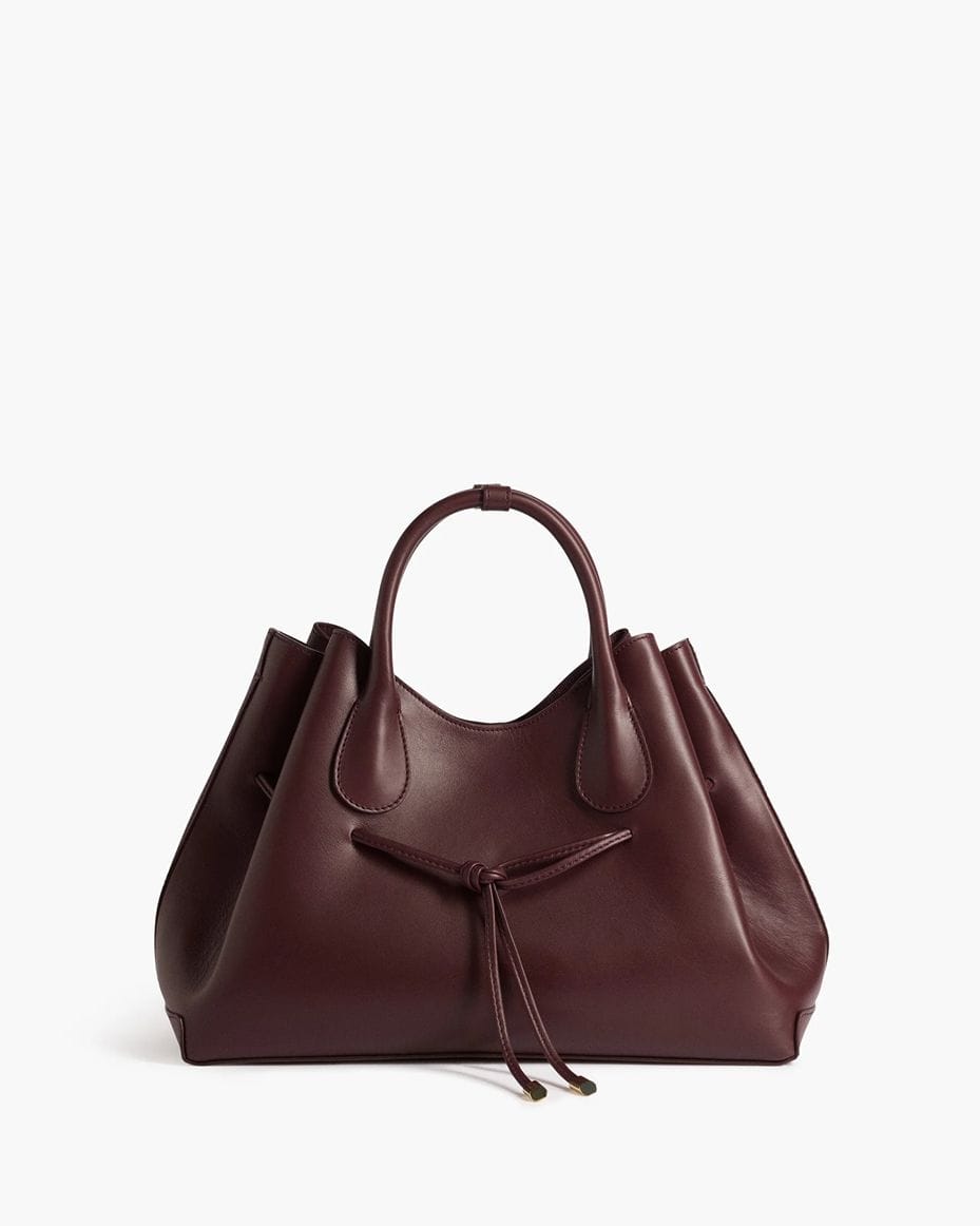 Flattered Maris Leather Tote Bag in Burgundy - FLATTERED - Luxe Leopard