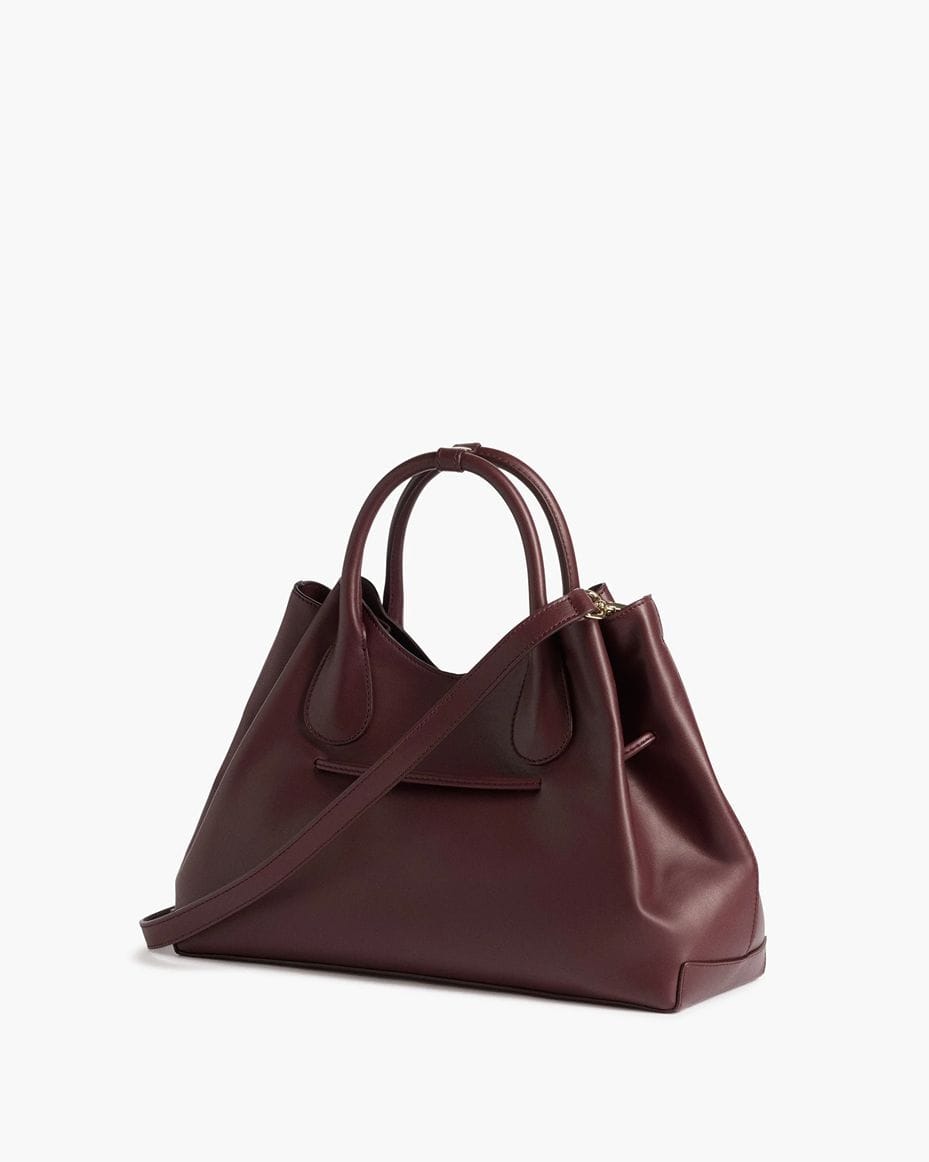 Flattered Maris Leather Tote Bag in Burgundy - FLATTERED - Luxe Leopard